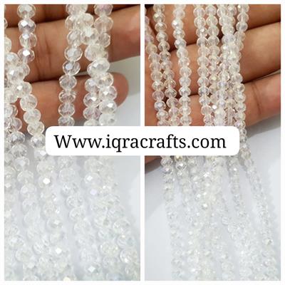 Pack of 2 (4mm/6mm) Faceted Rondell Chinese Crystal Glass Beads  Craft Sets