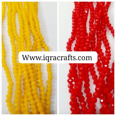 Pack of 2 (4mm) Faceted Rondell Chinese Crystal Glass Beads  Craft Sets