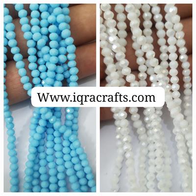 Pack of 2 (4mm) Faceted Rondell Chinese Crystal Glass Beads  Craft Sets