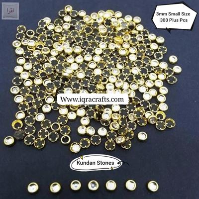 10 gm Kundan Stones, for Decoration, DIY Sewing Jewelry Crafts 3mm Round