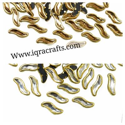 10 gm Real Kundan Beads DIY Sewing Jewelry Decoration, S Shape SIZE 4x10MM