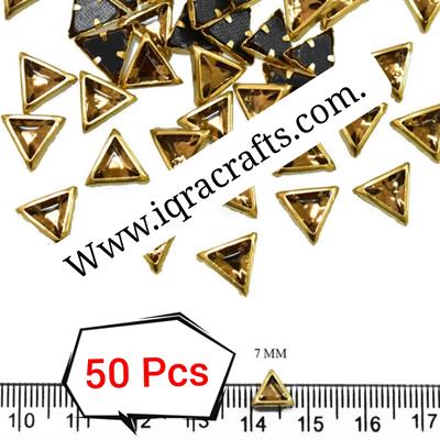 50 Pcs, Real Kundan Beads DIY Sewing Jewelry Decoration, TRIANGLE SIZE 7MM