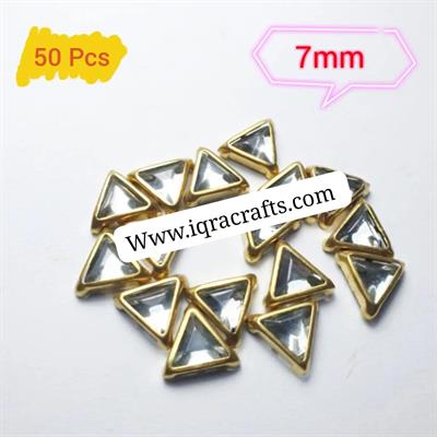 Triangle 50 Pcs, Real Kundan Beads DIY Sewing Jewelry Decoration,5mm/7mm