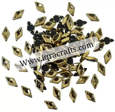 60 Pcs, Real Kundan Beads DIY Sewing Jewelry Decoration, Rhombus Shape