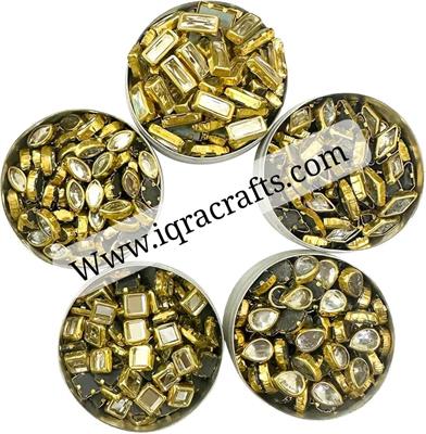 250 Pcs Round Shape Kundan Stone in Flat Back Mount/Kundan Beads for decoration