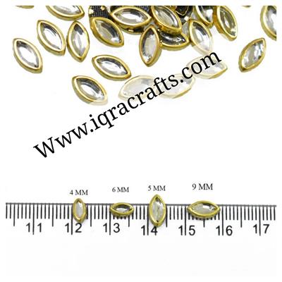 10 gm eye  Real Kundan 6MM Beads DIY Sewing Jewelry Decoration, Round Shape 