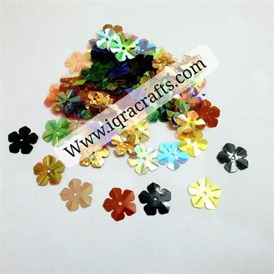 200 Pcs Flower Shape Sitaray In Dark Colors , Beautiful Design Loose Sequins Craft Supplies 1.5 cm