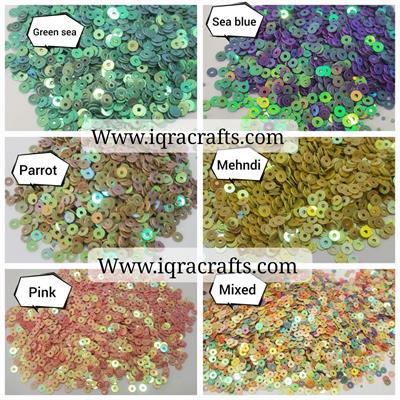 1 Tola 3mm Disc Round Sitaray in Transparent , beautiful Design, Flat Loose Sequins, 