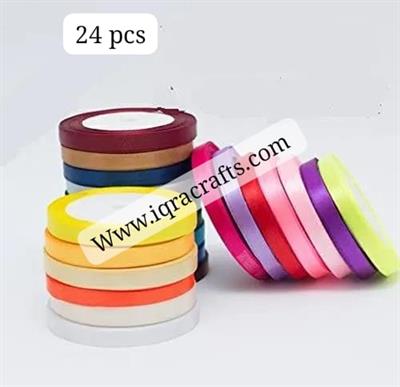 Pack Of 24 - 0.6mm - Quarter inch ribbons - Multi Color