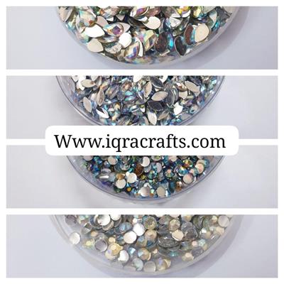 400 Pcs (100 Pcs Each) Shiny Crystal & Stone Resin beads DIY Sewing Craft Sets