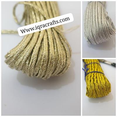 6 Yard Flat Metallic Soutache Braided CordFor Decoration & Clothing 3mm