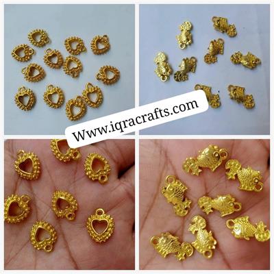 Pack of 5 Pcs Heart and Fish Shape Metal Earring in Gold