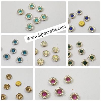 20 Pcs Flower Beads Buttons in Mixed Color Different Shapes DIY Crafts 10 mm