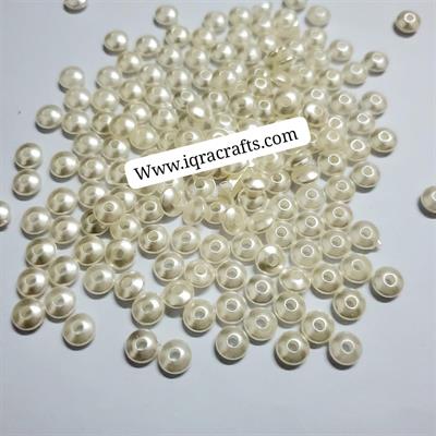 10 gm Off white Ring Beads With Holes Plastic For Making Crafts DIY 8mm