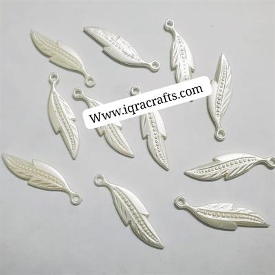 10 gm Off white Leaf Long Beads With Holes Plastic For Making Crafts DIY