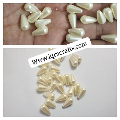 25 Pcs Beads White Plastic Teardrop Imitation Pearl Beads DIY Jewelry Supplier 8X15mm 427851288