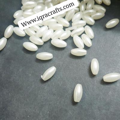 1 Tola Off white Colorful Oval Shape Pony Beads Plastic With Holes 6/12 mm