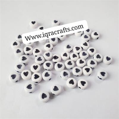 Pack of 100 Pcs Acrylic Heart Sign Beads in a (Round 6 cm)