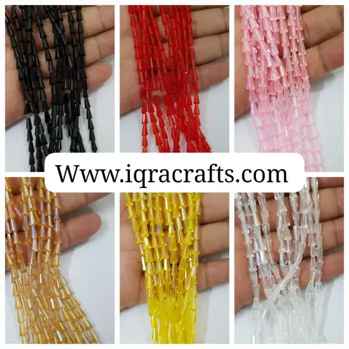 1 String Cone Shape Beads Sewing Crafts In Various Colors Size (4x8 mm)