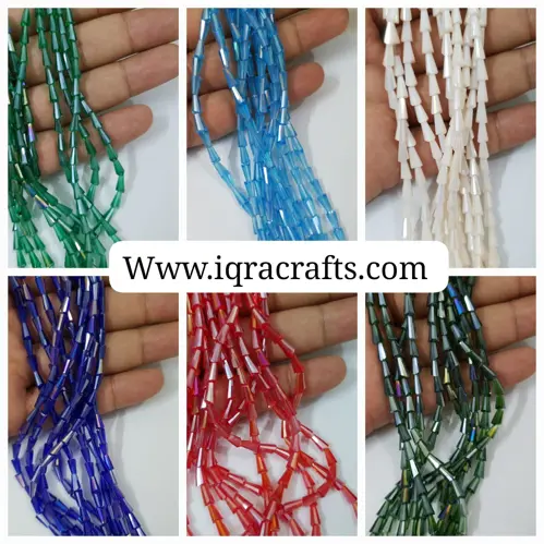1 String Cone Shape Beads Sewing Crafts In Various Colors Size (4x8 mm)