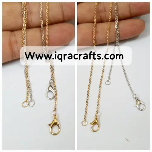18 inch Long Stainless Steel Chains Silver & Golden Color With Lobster lOCK Chains for DIY 1mm