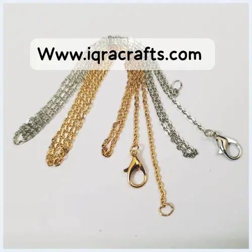 18 inch Long Stainless Steel Chains Silver & Golden Color With Lobster lOCK Chains for DIY 1mm
