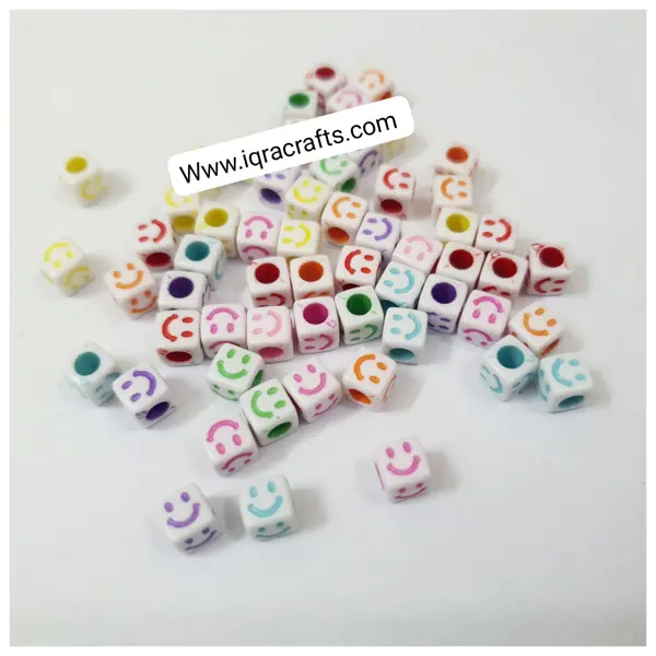 Pack of 50 Pcs Acrylic Faces Letter Beads in a (Square 6 mm)