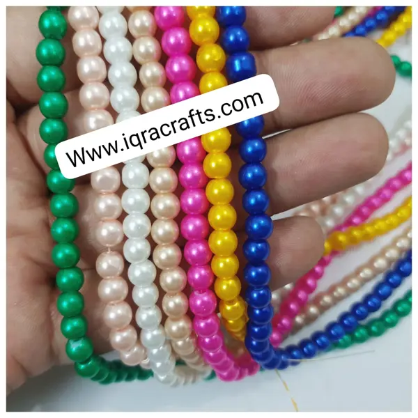 100 Pcs Various Color Round Beads DIY, Art Craft 6 mm Pearls