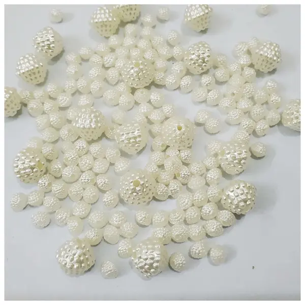 20 gm Off White Berry Beads, Crafts DIY Design 6mm/10mm Size