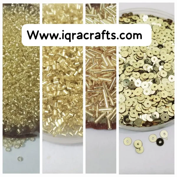 Pack Of 4 Tola (Tola Each) Beads & Sequins Beautiful Loose Sequins DIY Crafts 