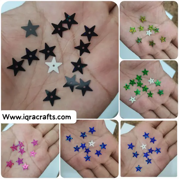 1 Tola Star Sequins in Differernt Colors, Beautiful Design, Loose Sequins Craft Supplies 10mm