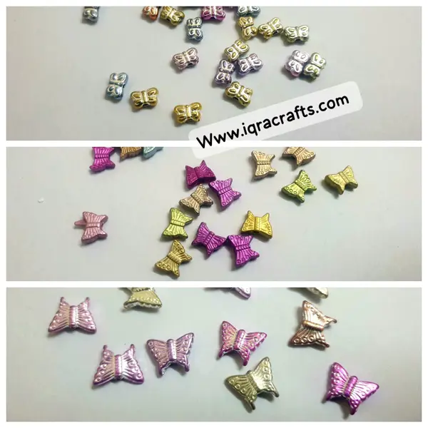 45 Pcs (15 Pcs Each) Plastic Butterfly, Craft Beads With Holes Crafts DIY