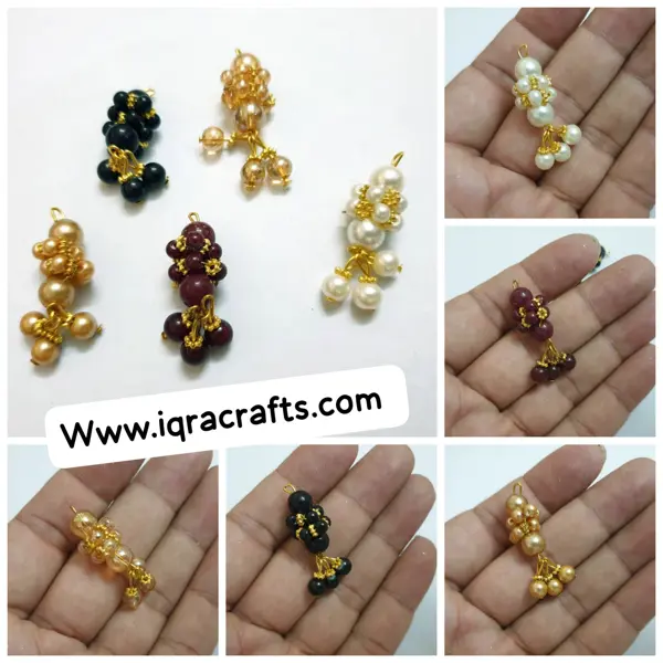 3 Pieces White Hanging Sewing Clothing Accessories Latkan (2 inches)