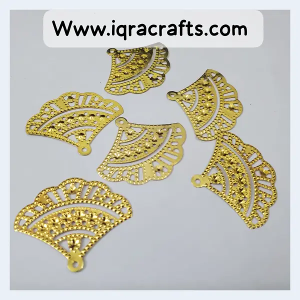 4 Pcs Gold Metal Beads For Crafts Jewel DIY in various Shapes & Sizes