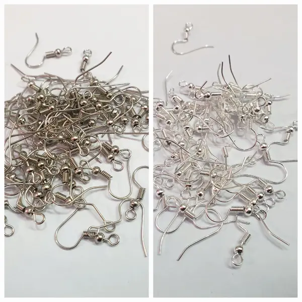 30 Pcs Gold & Silver Earrings Hooks Fittings DIY Jewelry Alloy Hook Ear wire Accessories