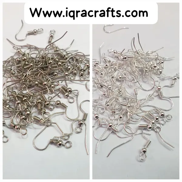 30 Pcs Gold & Silver Earrings Hooks Fittings DIY Jewelry Alloy Hook Ear wire Accessories