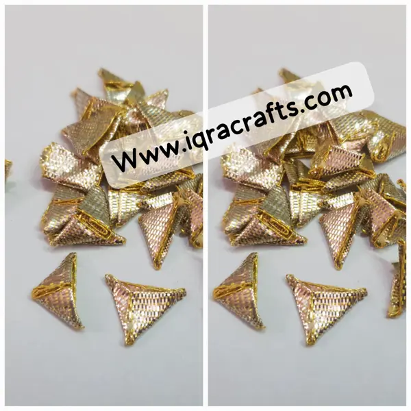 10 gm Gota Triangle Shape Embroidery Craft Material Gota Patti in Gold