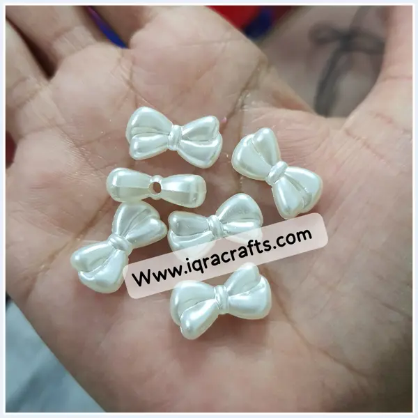 12 Pcs Bows Shaped Acrylic Beads Making Crafts DIY With Hole 10x18 mm
