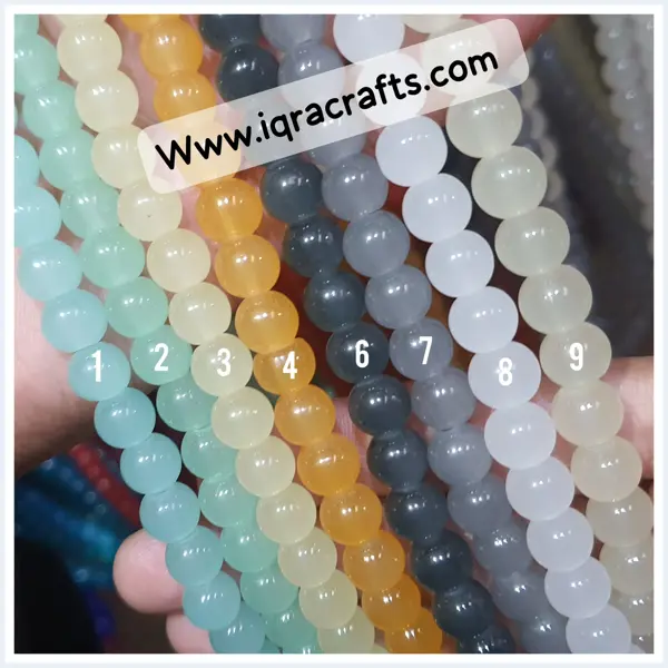 1 Strings  Beads 8mm Round - Pastel Salmon - 1 String 100 Plus Glass