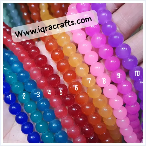 1 Strings  Beads 8mm Round - Pastel Salmon - 1 String 100 Plus Glass