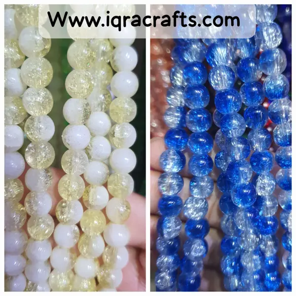 1 Strings Crack Beads 8mm Round - Pastel Salmon 