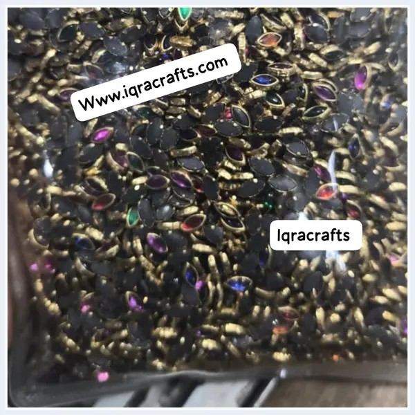 50 Pcs Mixed Eye Shape Real Kundan DIY Sewing Jewelry Decoration