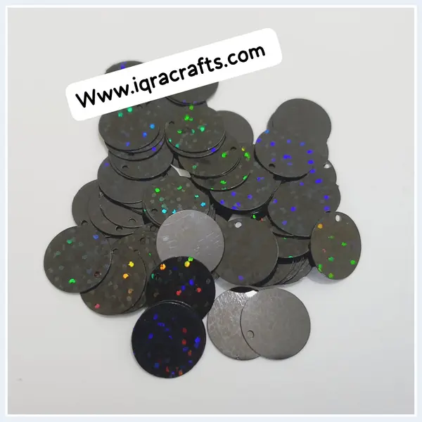 10 gm Black Sequins15 mm Shimmering Paillettes DIY Crafts