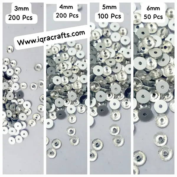 1 Pack Crystal Acrylic Sew On Rhinestones Tiny Flatback Beads DIY Crafts, Gold (3mm,4mm,5mm,8mm)