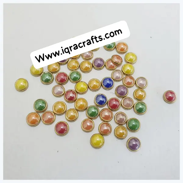 10 gm Mixed Real Kundan 6MM Beads DIY Sewing Jewelry Decoration, Round Shape 