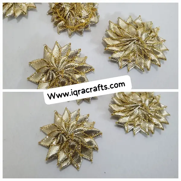 6 Pcs BIg Decoration & Cloth Design Making Gota Flowers Beautiful Crafts Roses 3.5 cm-4.0 cm