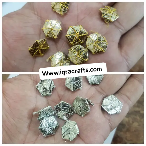 20 Embroidery Craft Material Gota Flower hexagonal Size 12mm-15mm