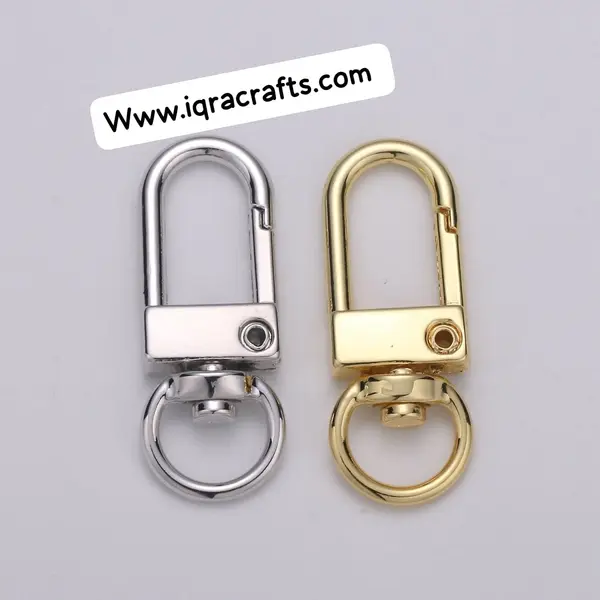 2 Pcs Self Closing Swivel Clasps - Triggerless- Keychain Clip Stainless Steel, - 33mm X 12mm