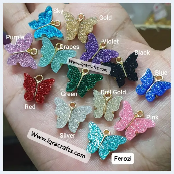 2 Pcs  Cute Colorful Butterfly Charms Gold Plated Butterfly Crafts Making Accessories