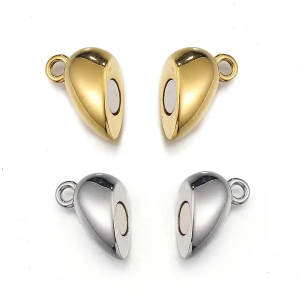 1 Heart (1 Pair) Heart Magnet Charm Heart Clasp Pendant for DIY Bracelet Jewelry Making